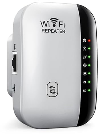 WIFI Booster Extender, Wireless WIFI Signal Repeater 2024 Newest Booster Up to 45+ Devices & Cover Up to 2500sq.ft, Easy Set Up Plug & Play Internet Boosters with 300Mbps for Home Office Garden 2.4GHz