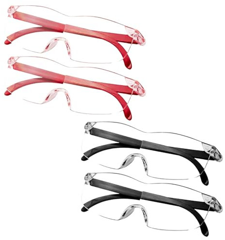 TYFGRT 4 Pares De Lupas Antiluz Azul, Lupa 300%, Lupa De Lectura Portátil, Lupa De Costura, Gafas Plegables, Lupa Unisex