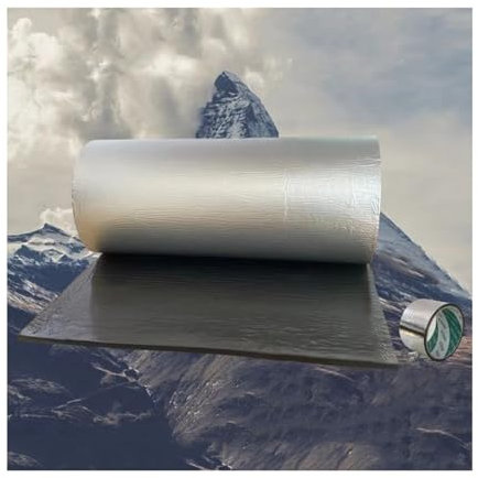ZXCVBNAS Motorhaube Hitzeschutzfolie,Dachwand-Isoliermaterial,Dämmmatte,Selbstklebende schalldichte Baumwolle aus Gummi-Kunststoff, for Dach, Wand, Lieferwagen, Schuppen(20MM(THK),3.2 * 9.8ft)