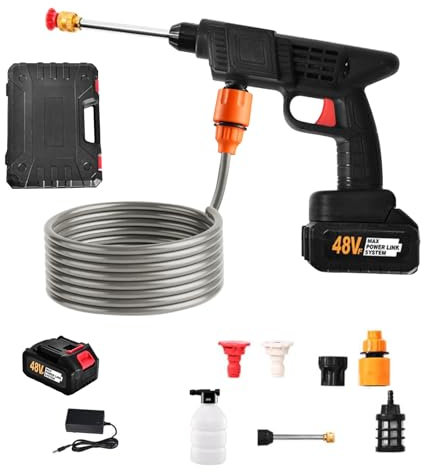 Cordless Pressure Washer, 24V Portable Pressure Spray Water Gun with Accessories, Power Washer for Patio and Car, Battery Jet Washer With Battery, Cordless Jet Washers/Pressure Washers (1 Battery)