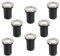 Vigevee Lot de 8 spots encastrables au sol pour GU10, encastrables au sol, ronds, étanches IP67, rotatifs, avec source de lumière, blanc neutre 4000 K, argent brossé