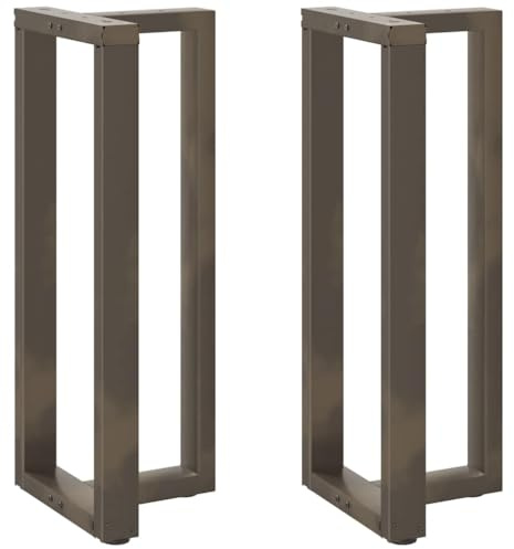 vidaXL Bartischbeine T-Form 2 Stk. Naturstahl 50x35x(100-101) cm Stahl