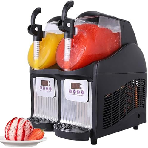 Macchina per ghiaccio commerciale da 5 litri, macchina per ghiaccio professionale a doppia vasca, macchina per frullati in acciaio inossidabile da 300 W, per bevande ghiacciate da bar, succhi, tè