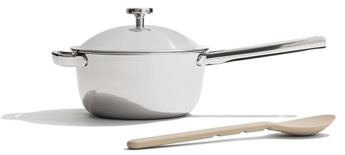 Our Place Titanium Mini Perfect Pot Pro - 2.6L No-Coating Nonstick Pot | Tri-Ply Titanium & Stainless Steel | Oven-Safe up to 535°C & Compatible with All Cooktops | Chrome