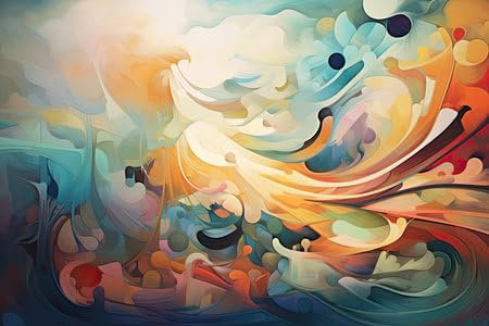 Acryl-Bild 60 x 40 cm: Abstract Nature Symphony: faszinierendes Panorama, in dem abstrakte Elemente harmonisch mit der natürlichen Landschaft (207612273)