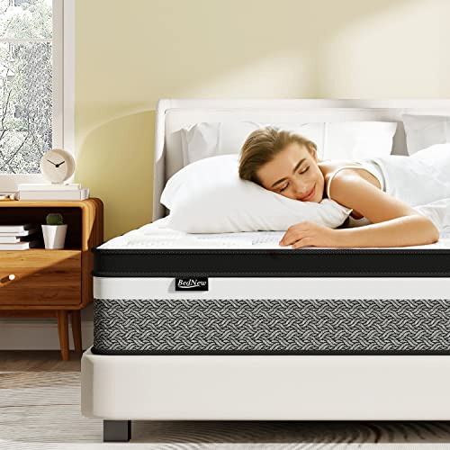 Bednew Matratze 120 x 200cm, 31cm Federkernmatratze H3 Höhe 7-Zonen Orthopädische Taschenfederkernmatratze mit Comfort Memory-Schaum Schicht,101Nächte Probeschlafen, Öko-Tex Zertifiziert