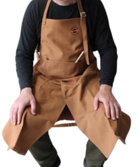 Durston pottery tools burnt orange adjustable neck strap unisex cotton canvas with pocket split leg apron