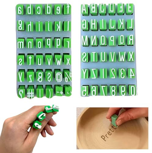 Set di timbri con alfabeto, con lettere, timbri per biscotti, timbri personalizzati, per argilla, lettere, stampini per ceramica, per arte e artigianato