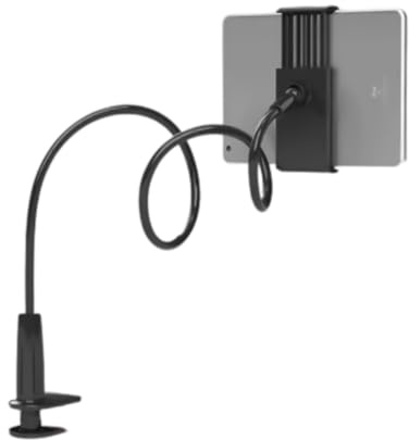 GMBYLBY Soporte para tablet para cama con brazo flexible, fácil visualización, rotación de 360 grados, cuello de cisne de 70 cm de largo