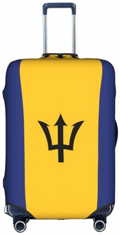 XZDZWK Kofferhülle mit Flagge von Barbados, kratzfest und staubdicht, mit personalisiertem Design, für Reisen, Business und Outdoor, weiß, L