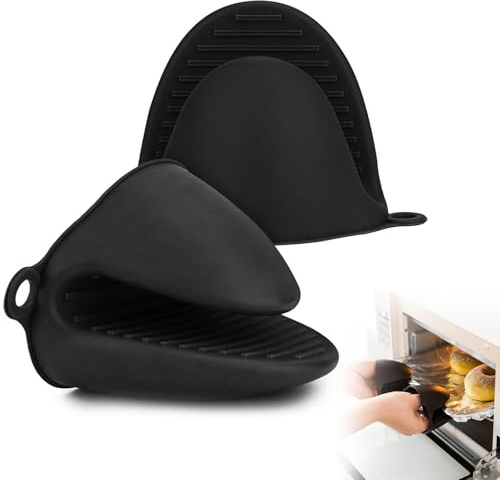 1 par tjocka kökshandske i silikon, värmebeständiga ugnshandskar, halkfria kökshandskar, värmebeständig kökshandske för matlagning, grill, matlagning