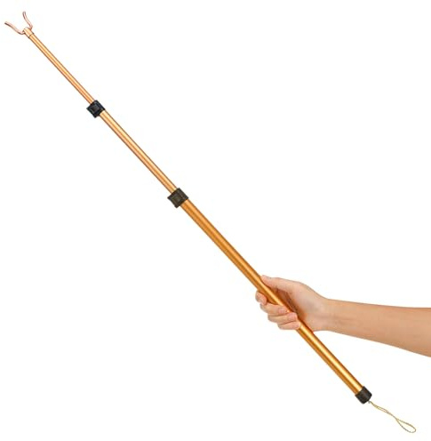 UKCOCO Bastoni per Armadio in Lega di Alluminio Oro, Bastone Telescopico Estensibile per Abiti Design Retrattile, per Uso Domestico e Appendiabiti Pratico