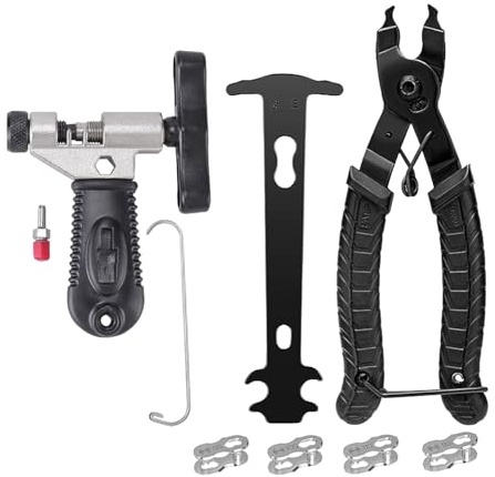 Bike Chain Tool Set, Bicycle Chain Breaker Splitter, Master Link Pliers, Chain Wear Checker for 6/7/8/9/10/11 Speed Link Repair, Professional Tool Kit for Road & Mountain Bikes