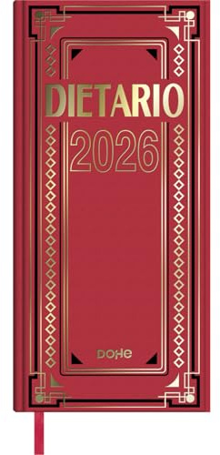 Dohe - Dietary 2026 - Sida dag, storlek 2/3 (14,5 x 31 cm), 12 månader januari till december, hårt omslag, spanska språket, bokmärken, utgångar 2026-2027, årlig planering och datum att komma ihåg