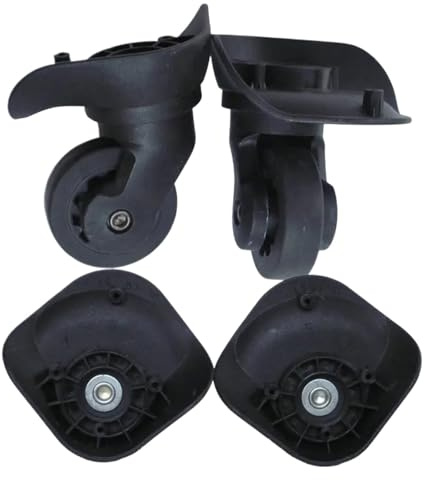 YShiuoL kofferrollen ersatzrollen Ersatzräder for Gepäckwagen, Doppelrollen, Reparatur, Trolley-Koffer-Zubehör, Reise-Spinner, Aster Black