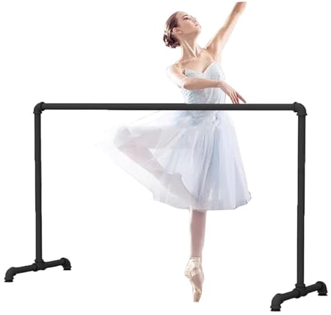 Barre de Ballet Mobile en Fer avec poignée en Cuir Confortable, idéale pour Les étirements et la Compression des Jambes, 2 m / 6,6 pi, Noire