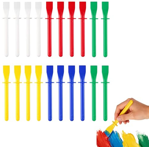 20PCS Plastic Glue Spreaders Set, Flexible Color Mixing Spatula with Ergonomic Handle, Reusable Glue Spreader Tools for DIY Crafts, Leatherwork, Woodworking & Art Projects