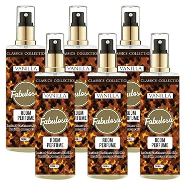 Fabulosa Room Spray Fragrance Perfume, Odour Removing Room Freshener Spray, Fragranced Perfume Air Freshener, 250ml, 6 Pack, Vanilla