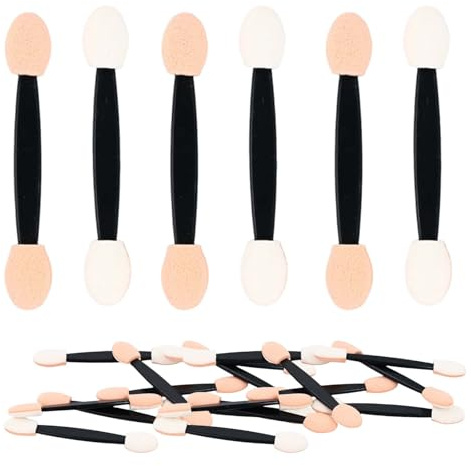 Set di 50 pennelli per ombretto, in spugna double face, per trucco, ombretto, evidenziatore, sopracciglia