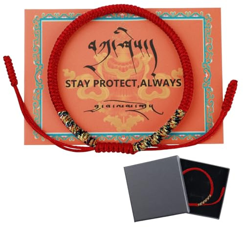 MNYXIS Pulsera Roja, Pulsera De Tela De Kabbalah, Pulsera Tibetana De La Suerte, Protección Para Bebés, Hombres, Mujeres, Pulsera De La Amistad Hecha a Mano,Pulsera De La Suerte Budista,Pulsera Tejida