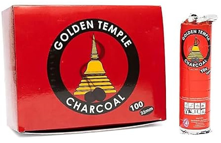XdeliX Carbón ahumado de 33 mm, 100 pastillas, pastillas de carbón de encendido rápido, tiempo de combustión por pastilla aprox. 20 – 30 minutos, bajo humo e inodoro, para incienso, resinas y hierbas