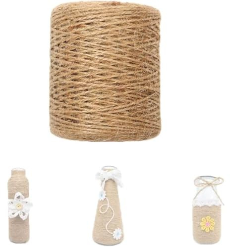 Tubayia Cuerda de cáñamo de 1,8 m para manualidades, embalaje de regalo, jardinería y decoración de bodas