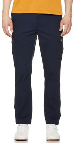 Amazon Essentials Men's Straight-Fit Stretch Cargo Pant (Available in Big & Tall), Navy, 38W x 32L