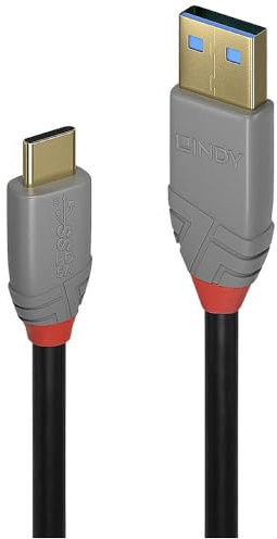 Lindy 1.5m USB C to USB A 3.2 Gen 2 Cable, 10Gbps, 100W 5A, PD, Fast Charging Data Cord for USB C, External SSD, MacBook Pro, iPad, iPhone 15