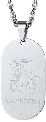 Richsteel Edelstahl Sternzeichen Anhänger mit Gravur Herren Damen Anhänger Dot Tag Sternbild Halskette mit Geschenkebox für Weihnachten Valentinstag
