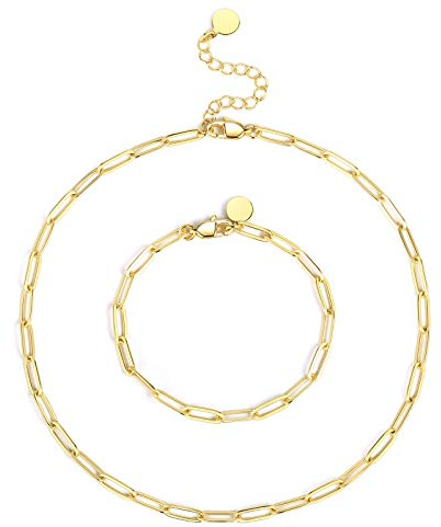 ALEXCRAFT Gold Kette Edelstahl Stapelbare Flachkette Halskette für Damen | Verstellbares Kette Gold Halskette Edelstahl wasserdicht Armband Hakenverschluss für DIY Schmuckherstellung für Damen Frauen