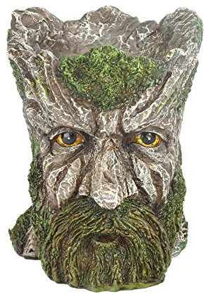 LIJUCAI Creative Resin Old Tree Man Statues Flowerpot Green Plant Flower Pot Desk Decoration Ornament Funny Toy Gift Home Party Decor,as shown