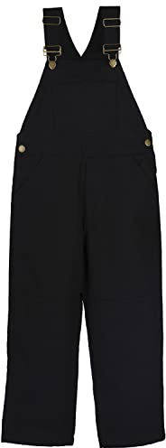 GRANDWISH Boys Canvas Bib Overalls, Kid's Multi Color Overalls, Size 6-14, Black, 10