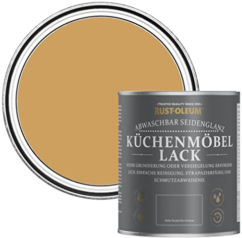 Rust-Oleum Yellow Scrubbable Kitchen Cupboard Paint in Satin Finish - Dijon 750ml