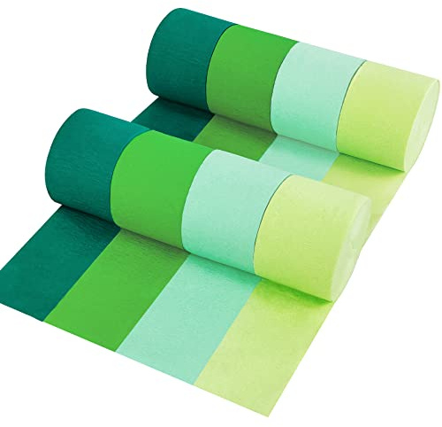 Party-Krepppapier-Luftschlangen, 8 Rollen in 4 Farben, Minzgrün, Partyzubehör, für Junggesellinnenabschied, Hochzeit, Geburtstag, Babyparty, Abschlussfeier, Brautparty, 8 Stück