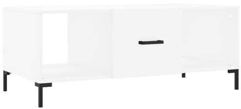 vidaXL Mesa de Centro Madera contrachapada Blanco 102x50x40 cm