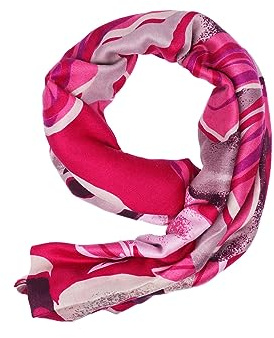 QUEEN HELENA Dam Casual Mönster Rund Hals Varm Vinterhalsduk SC22-1, SC22-1 Fuchsia, one size