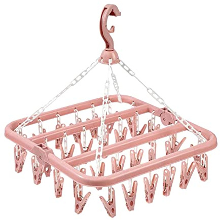 Eastuy Sock Dryer Clothes Drying Hanger With 32 Pegs, Sock Hanger Foldable Hanging Sock Rack Windproof Multifunction Drying Rack For Socks, Underwear And Small Items
