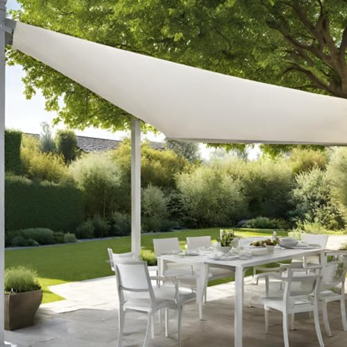 Keroppa, Toldo Vela Sombra, Toldo para Terraza o Jardín, Triangular, 5x5x5 m. Impermeable, Protección UV para Exteriores, Pérgola para Jardín, Ajustable, Blanco