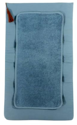 Puckdaddy Wickelauflage Astrid - Petrol 42x76cm für Wickelbrett | 100 % Baumwolle, Blau, Musselindecke 42x76 cm, atmungsaktiv, vielseitig verwendbar