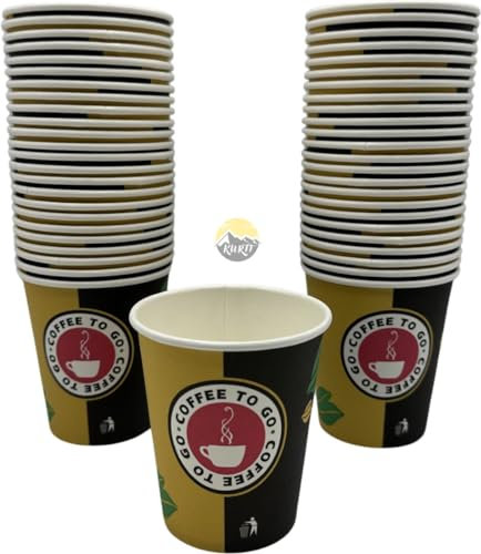 Gobelets à café 200 ml - Coffee to go - Gobelets - Cantine - Idéal pour atelier/bureau/cantine - Gobelets à café à emporter - Tasse à café en carton - 8 oz - 500 pièces