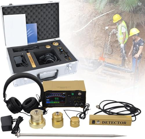 QUTBAG Portable Water Leak Detector, Underfloor Heating Water Leak Detection with Digital Display & Earphone & Carrying Case, Water Leak Detection Kit for Kitchen Basement Bathroom