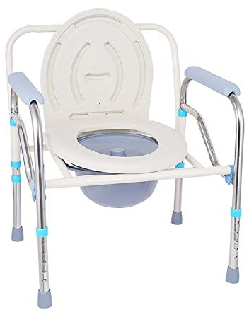 Nachttisch-Toilettenstuhl - Robuster erhöhter Toilettensitz mit Griffen, Tragbarer Badezimmer-Toilettenstuhl für Erwachsene, Toilettenstuhl für die häusliche Pflege mit Einstellbarer Höhe aus ABS