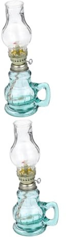 PRETYZOOM 2St Retro-Petroleumlampe alte Öllampen Camping Öllampe Retro-Öllampe antike Laterne innenbeleuchtung hochzeitsdekoration Petroleumlampe aus Glas dekorative Öllampe aus Glas