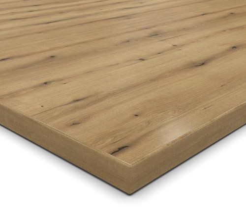 Pannello truciolato da 19 mm, in rovere Evoke Coast, rivestito in melamina, lunghezza fino a 200 cm, pannelli decorativi con pattumiera a scelta: 100 x 70 cm (bordo in ABS completo)