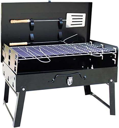 Barbecue à charbon portable pliable pour extérieur avec fonction fumée