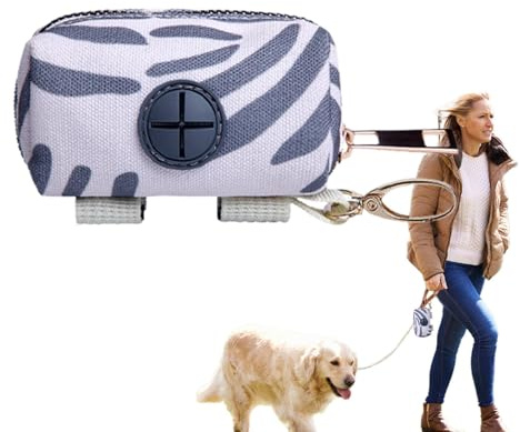 Hundbajsväska, hundbajsväska – bärbar hundavfallspåse med blixtlåsdesign, bekväm hantering bajsväska, hundpromenader, hundluktblockerande hundavfallspåse för stora hundar och små hundar