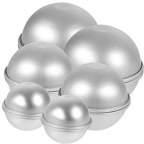 DIYEAH 12 Stück Aluminiumlegierung Halbkreis Badekugelform Selbstgemacht Bastelform Backform für Badekugeln Bastelbedarf Langlebig Arts Crafts