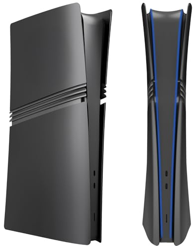 Placas frontales mate para PS5 Pro Edición Digital, recambio de carcasa lateral de plástico ABS, compatible con PlayStation 5 Pro, negro.
