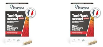 VITAVEA BIEN-ETRE Complément Alimentaire Tonifiant Sexuel Intense pour Homme - Performance, Vigueur, Endurance Sexuelle - Maca, Gingembre, Ginseng, 30 gélules - Cure de 15 jours - Fabriqué en France