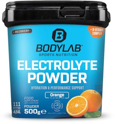 Bodylab24 Elektrolyte Powder Orange 500g, mit B-Vitaminen und Mineralstoffen, Hydration & Performance Support für dein Training
